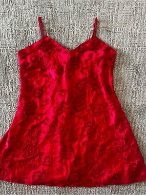 NWT deadstock 90s Vintage Victoria's Secret Red Satin Slip